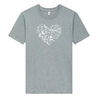 Jul T-shirt med Hjärta – Unisexmodell i Ekologisk Bomull