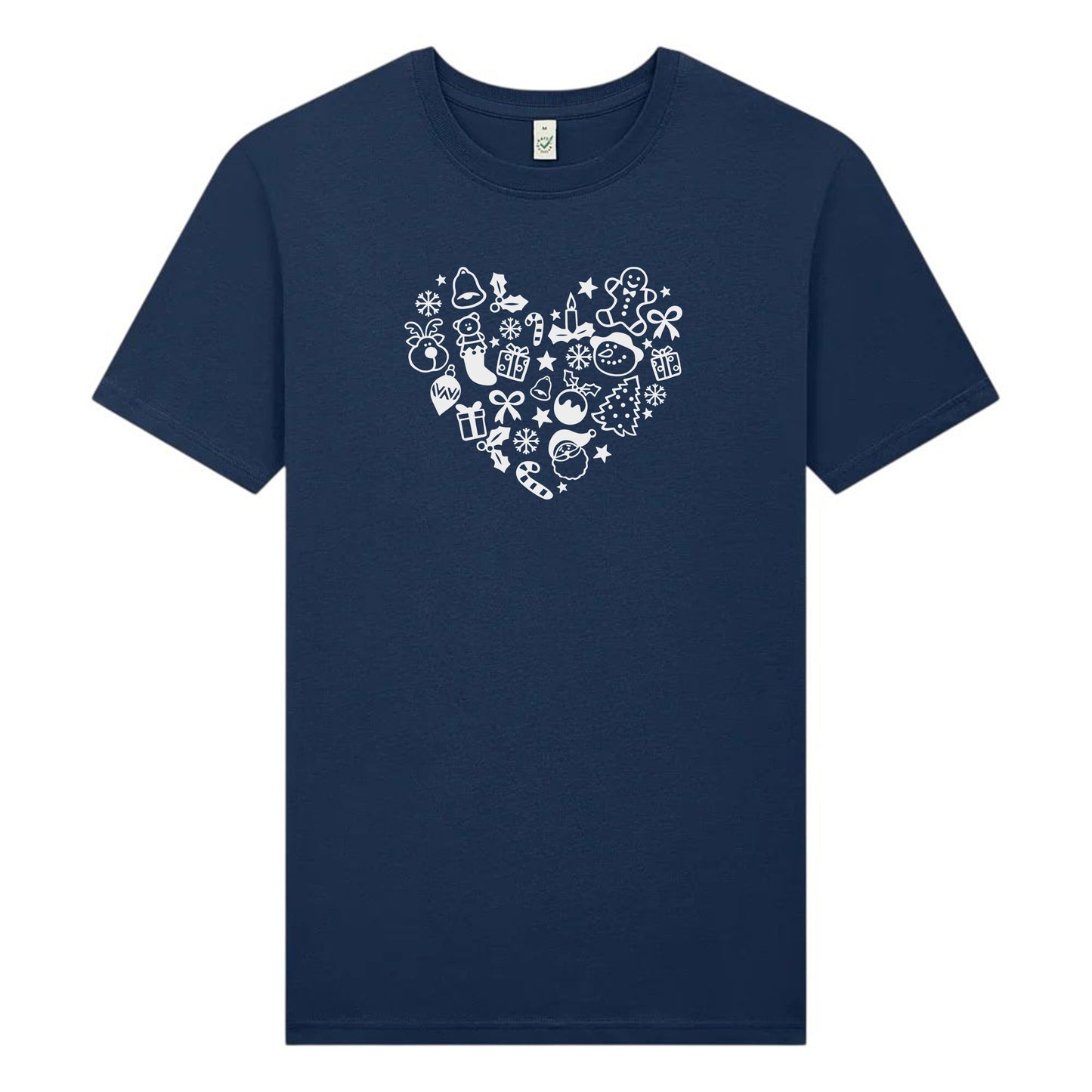 Jul T-shirt med Hjärta – Unisexmodell i Ekologisk Bomull