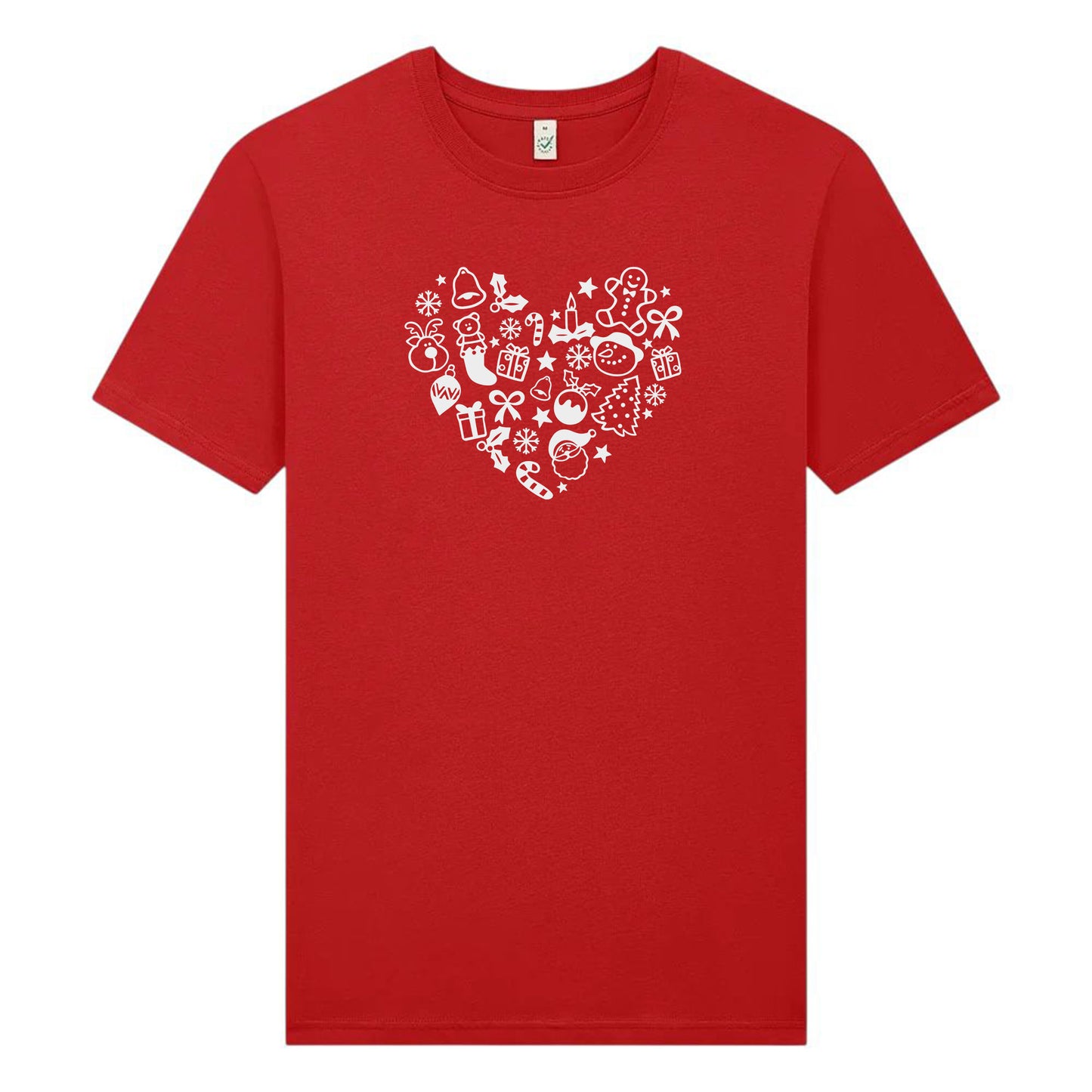 Jul T-shirt med Hjärta – Unisexmodell i Ekologisk Bomull