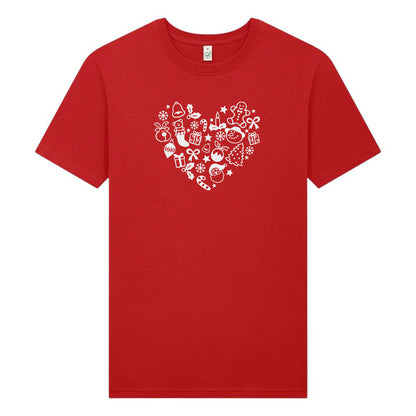 Jul T-shirt med Hjärta – Unisexmodell i Ekologisk Bomull