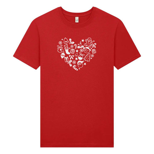 Jul T-shirt med Hjärta – Unisexmodell i Ekologisk Bomull