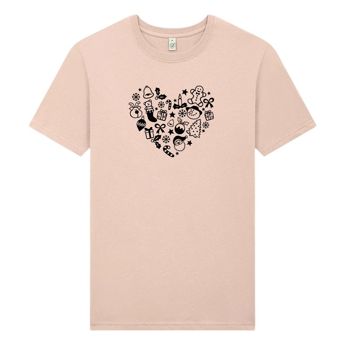 Jul T-shirt med Hjärta – Unisexmodell i Ekologisk Bomull