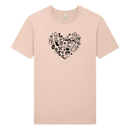 Jul T-shirt med Hjärta – Unisexmodell i Ekologisk Bomull