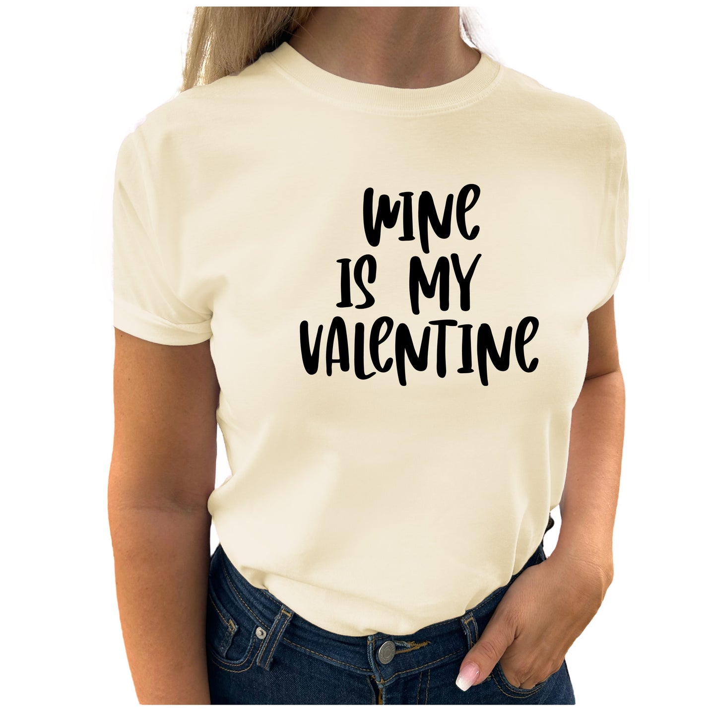 Wine Is My Valentine Dam T-shirt – För vinälskaren på alla hjärtans dag